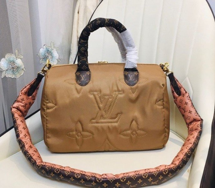 B9E21C0A-E3E2-B098-E1A0-31EF4EE9A448.jpg Louis Vuitton Econyl Regenerated Nylon Speedy Bandouliere 30 Handbag In Beige - Image 1