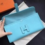 Celeste Epsom Fake Hermes Jige Elan 29 Sleek Clutch Bag - Image 5