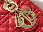 Dior Lady Dior Medium Bag Faux in Red - Image 3