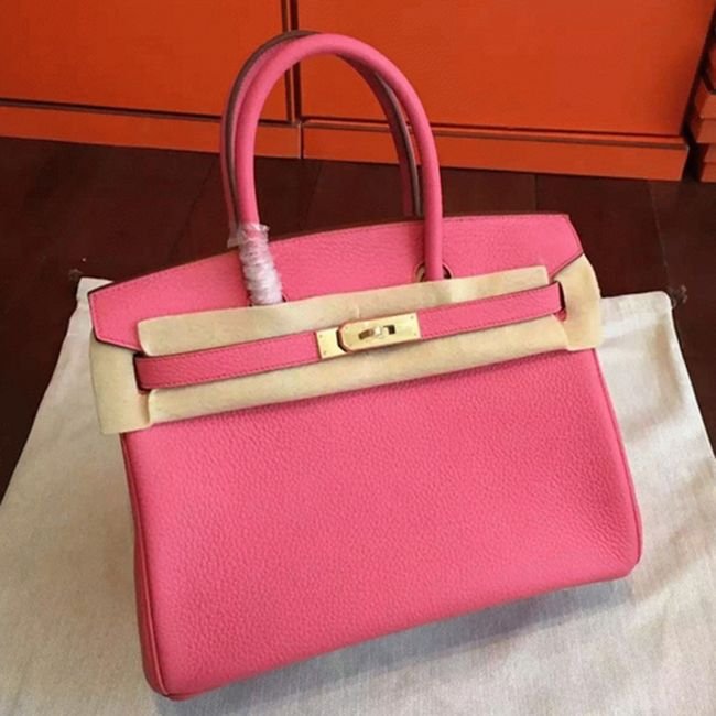 BA45EF6D-2A25-EA6D-83BF-E91A4E0CACAA.jpg Rose Lipstick Colored Hermes Birkin 25cm Copy Bag - Image 1