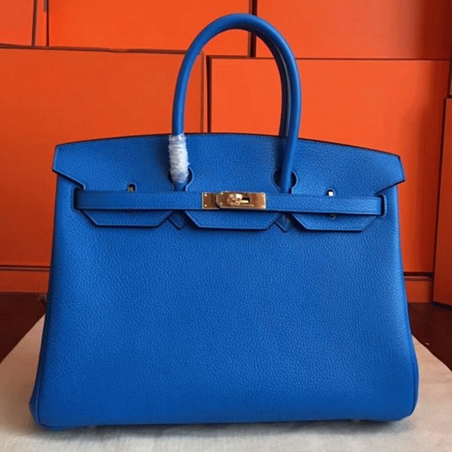 BAB370C6-B3C2-F6D6-6750-38589FAD8B82.jpg Blue Hydra Fake Designer Hermes Birkin 35cm Bag - Image 1