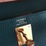 Malachite Clemence Copy Designer Hermes Kelly Retourne 28cm Bag - Image 5