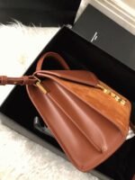 Fake Saint Laurent Cassandra Medium Bag Brown Suede - Image 4