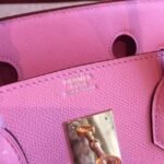 Pink Handmade Imitation Hermes Birkin 30cm Tote - Image 5