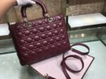 Dior Lady Dior Large Bag Fake in Bordeaux - Image 2