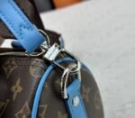 Louis Vuitton Monogram Macassar Canvas Keepall Bandouliere 25 In Gaston Blue - Image 8