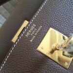 Etoupe Clemence Copy Top Quality Hermes Kelly Retourne 32cm Bag - Image 7