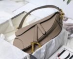 Dior Saddle Bag Fake in Warm Taupe Grained Calfskin - Image 5