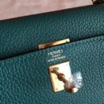 Malachite Clemence Replica Hermes Kelly 25cm Retourne Tote - Image 5
