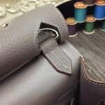 Large grey knockoff Hermes Jypsiere 31cm handbag - Image 3