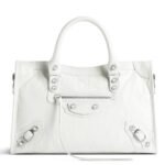 Knockoff Balenciaga Le City Small Bag White Arena Lambskin