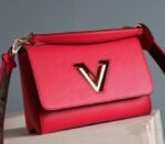 Louis Vuitton Epi Leather Twist MM Handbag In Red With Embroidered Strap - Image 4