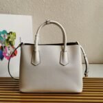 White Prada Double Medium Tote Bag Knockoff - Image 6