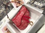 Dior Saddle Bag Imitation in Red Toile de Jouy Reverse Jacquard - Image 4