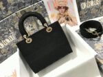 Dior Lady D-Lite Medium Bag Replica in Black Cannage Embroidered Canvas - Image 9