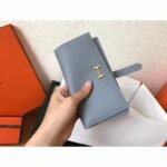 Blue Lin Epsom Fake Hermes Bearn Wallet - Image 2