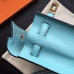 Celeste Swift Leather Fake Hermes Kelly Danse Light Blue Purse - Image 6