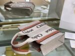 Top Quality Knockoff Chloe Small Woody Tote Bag in Canvas with Brown Leather Strips - Image 9