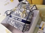Dior Lady D-Lite Medium Bag Knockoff in Blue Multicolor Rêve d Infini Embroidery - Image 12