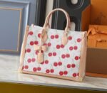 LV X TM Monogram Cherry Canvas Onthego MM In White Style 2