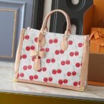 LV X TM Monogram Cherry Canvas Onthego MM In White Style 2