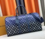 Louis Vuitton Monogram Gradient Canvas Keepall Bandouliere 50 In Navy Blue