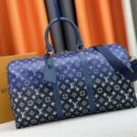 Louis Vuitton Monogram Gradient Canvas Keepall Bandouliere 50 In Navy Blue
