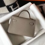 Hermes Kelly Mini II Bag Fake in Gris Asphalt - Image 3