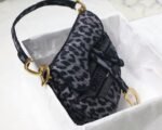 Dior Saddle Bag Replica in Grey Mizza Embroidery - Image 3