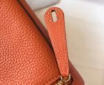 Replica Hermes Lindy Mini handbag in orange color - Image 4