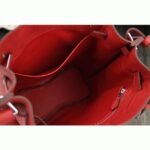 Red Leather Fake Hermes So Kelly 22cm Bold Color Purse - Image 5