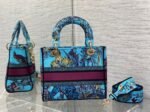 Dior Lady D-Lite Medium Bag Fake in Multicolor Toile de Jouy Voyage Embroidery - Image 3