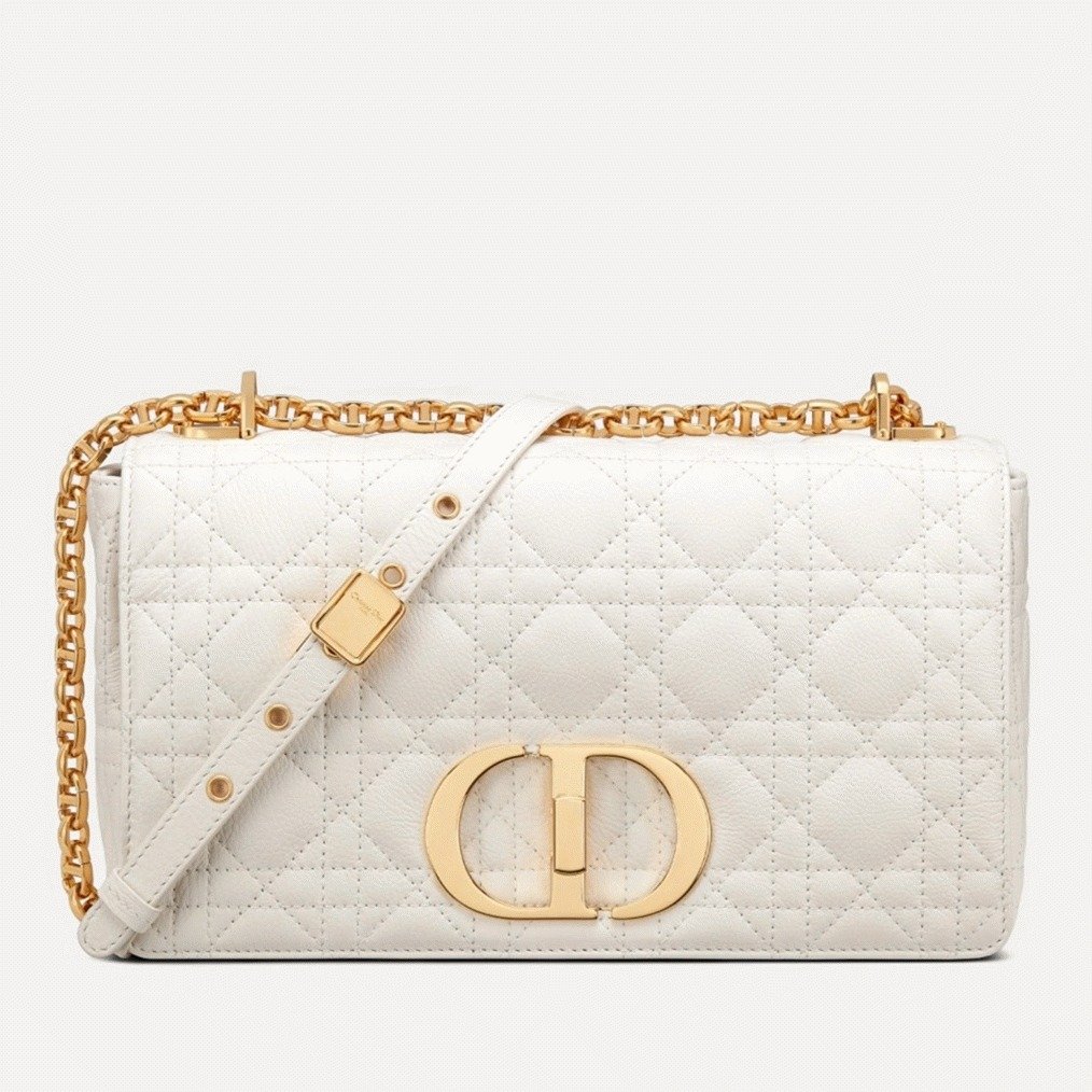 BFDD6CAC-B1D9-ABFF-10E5-BD63AF67DF5E.jpg Dior Caro Medium Bag Replica in White - Image 1