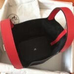 High quality bicolor black replica Hermes Picotin Lock 18cm handbag - Image 7