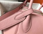 Knockoff Hermes Lindy 30cm bag in pink color - Image 7