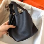 Black AAA replica Hermes Picotin Lock 18cm handbag - Image 4