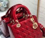 Dior Lady Dior Medium Bag Fake in Red - Image 7