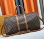 Louis Vuitton Monogram Dust Canvas Keepall Bandouliere 50 In Brown - Image 3