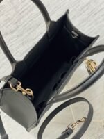 Dior Small Book Tote Bag Fake with Strap in Black - Image 9