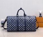 LV Monogram Shadow Keepall Bandouliere 50 In Navy Blue - Image 3