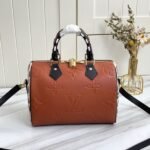 Louis Vuitton Monogram Empreinte Wild At Heart Speedy 25 Bandouliere Handbag In Caramel Brown