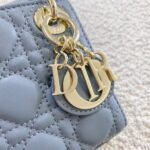 Dior Lady Dior Micro Bag Fake in Blue Cannage Lambskin - Image 9