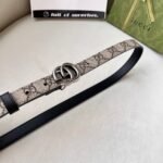 WIDE LEATHER BELT WITH DOUBLE G BUCKLE - Image 9