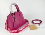 Louis Vuitton Epi Leather Alma BB Handbag In Pondichery Pink With Jacquard Strap - Image 7