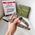 WIDE LEATHER BELT WITH DOUBLE G BUCKLE - Image 3