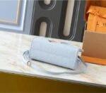 X TM Monogram Empreinte OnTheGo PM With Bijou Edition In Washed Blue - Image 4