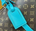 Louis Vuitton Monogram Macassar Canvas Keepall Bandouliere 50 In Turquoise Blue - Image 8