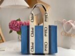 Top Quality Knockoff Chloe Medium Woody Tote Bag in Deadstock Denim - Image 6
