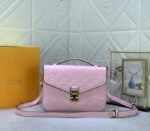 LV Monogram Empreinte Leather Metis In Light Hot Pink