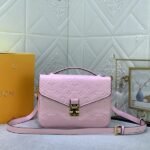 LV Monogram Empreinte Leather Metis In Light Hot Pink